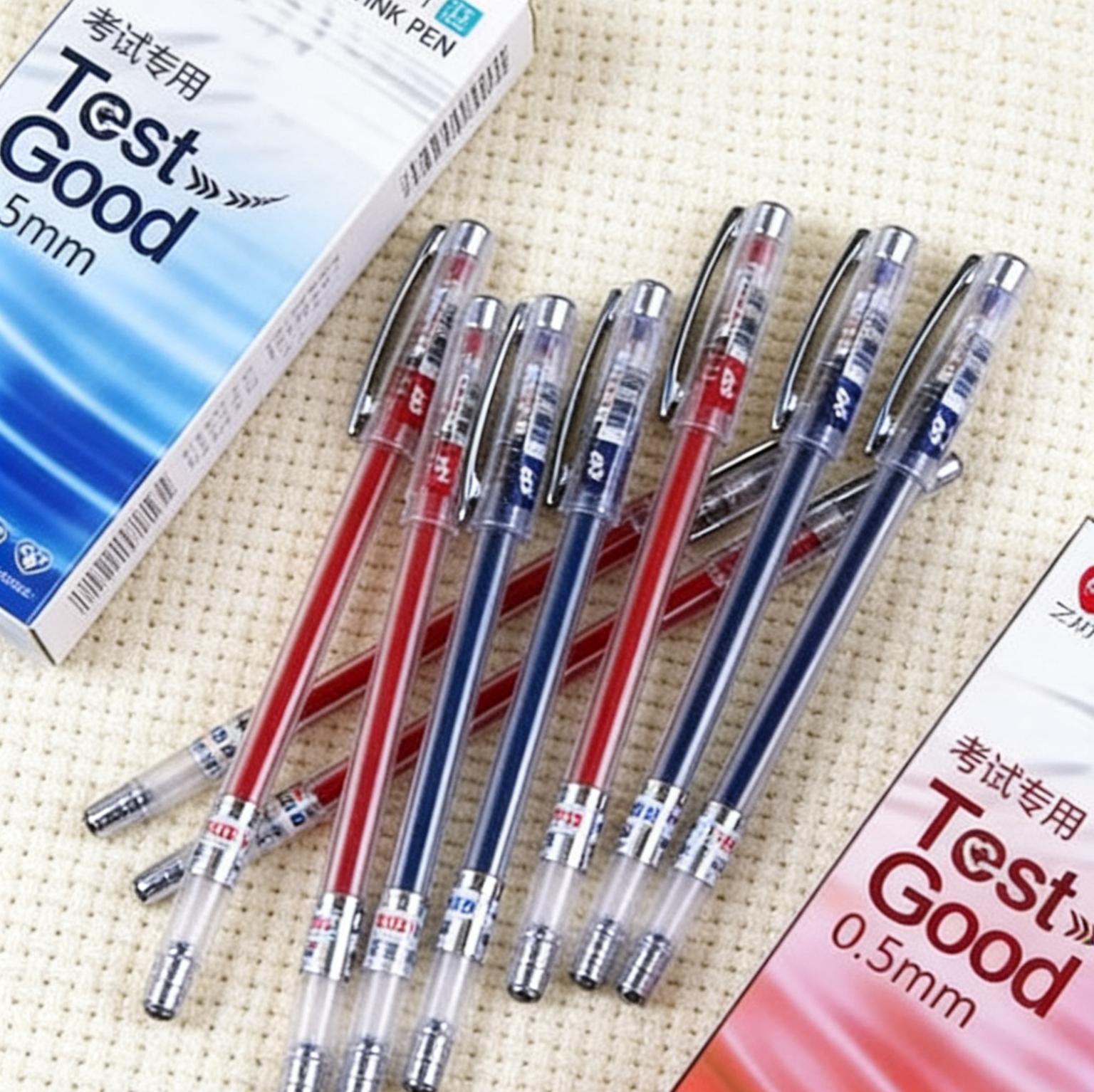 TEST GOOD 0.5mm Gel Pen | Panturok na Makinis na Pagsulat (12 piraso/kahon) | Limitadong Oras na Mainit na Benta– Itim/Asul/Pula para sa Paaralan at Opisina