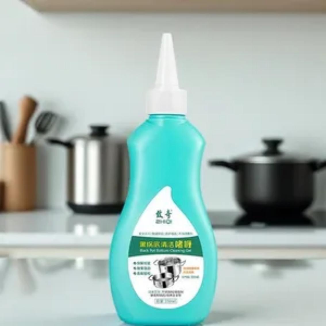 Pot Bottom Black Scale Cleaner Gel - Alkaline Formula for Tough Stains & Grease Removal - Safe for Multi-Material Cookware - Eco-Friendly & Odorless - Easy Use l