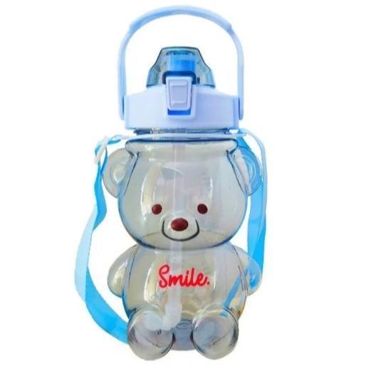 1100ml Cute Bear Water Bottle - Portable Tumbler (21cm Lightweight, Leak-Proof)