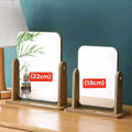 Wooden Mirror 360 Degree Portable Adjustable Table Desk Mirror Stand Bathroom Living Room