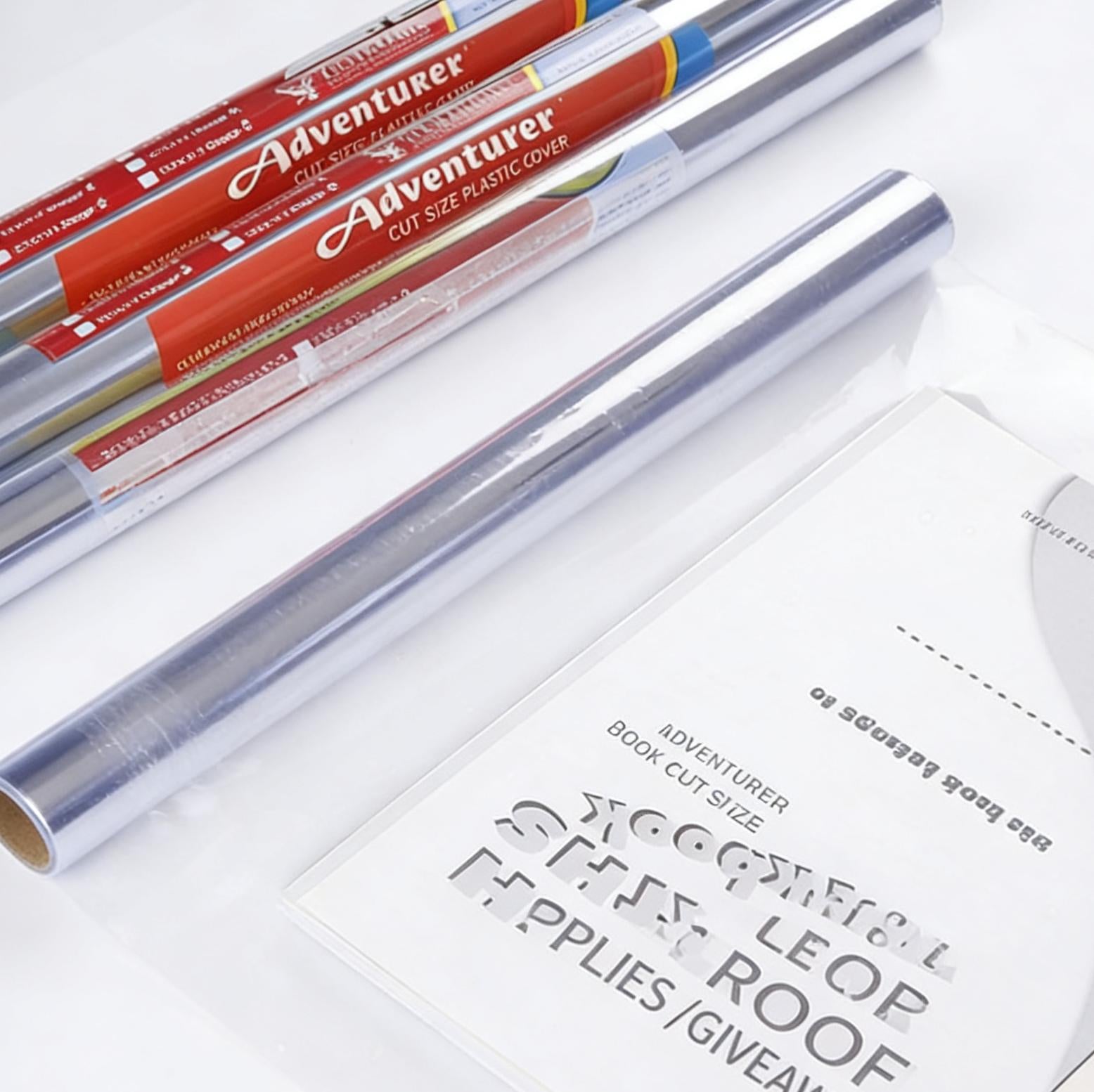 ADVENTURER Clear Waterproof Plastic Book Cover Roll Cut Size School Book Protector Supplies Giveaway Best Seller PH