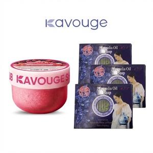 Kavouge Shower Salt Body Scrub - Exfoliating & Moisturizing with Sakura Blossom & Lavender Scents for Smooth Cleansing and Acne Prevention - Daily