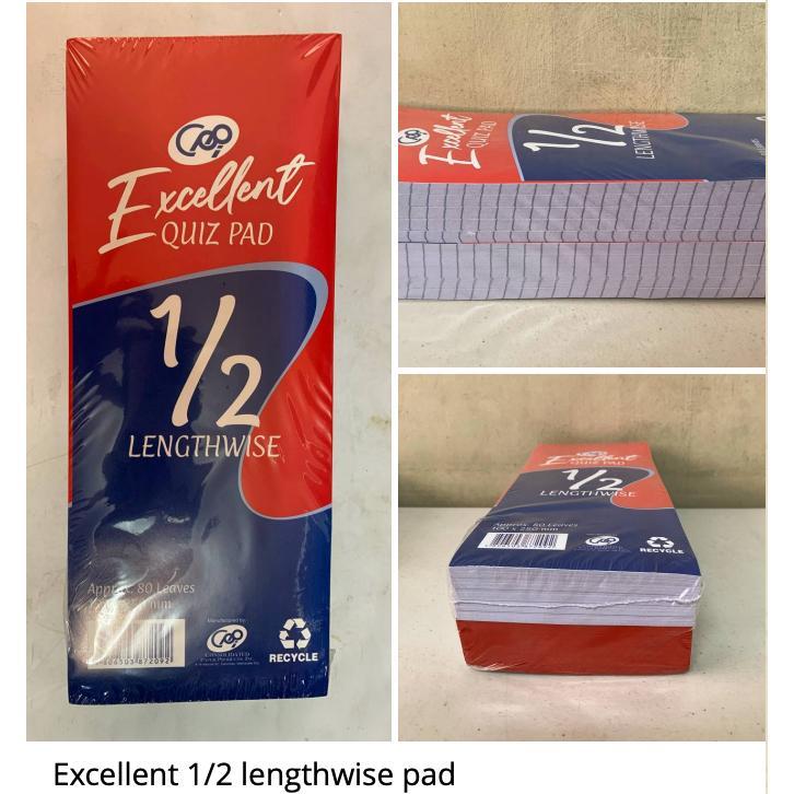 【10 Pads/Ream】Premium Quiz Pad Paper ✨ 80 Leaves per Pad | ½ Lengthwise & ½ Crosswise + ¼ Format | High-Quality, No Bleed Paper for School, Exams & Office Notes
