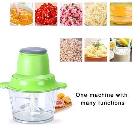 2L Plastic Multifunction Electric Kitchen Chopper Food Meat Grinder Green Color