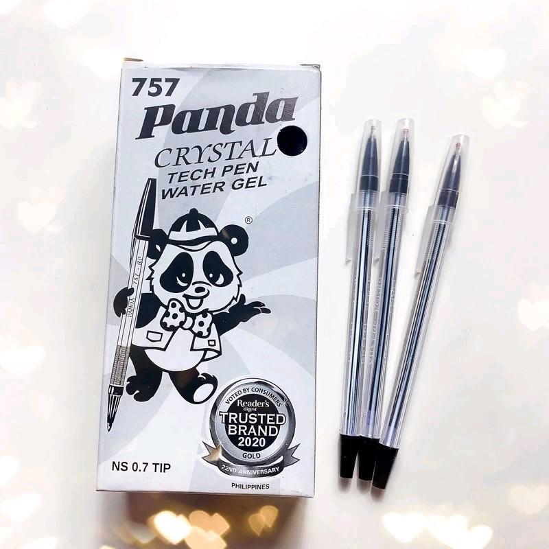 [COD] Original Panda 757 Crystal Water Gel Ballpen 0.7mm ✅ 25/12pcs per Box - Smooth Writing, Premium Quality for School & Office