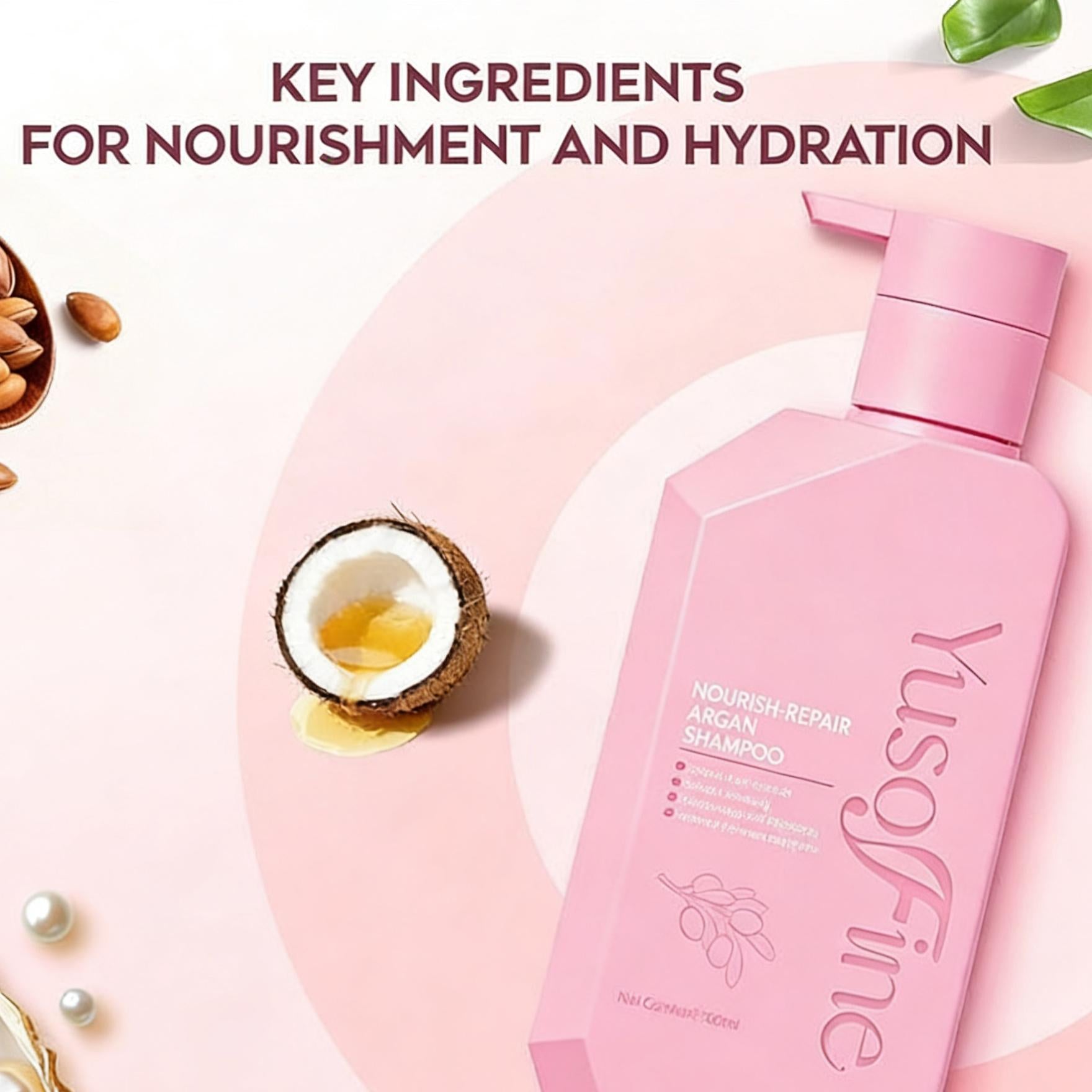 Yusofine Complete Hair Care 3in1 Set (Shampoo Pink, Conditioner Purple, Hair Mask Blue) Nourish Repair Hair Treatment Bundle Best Seller