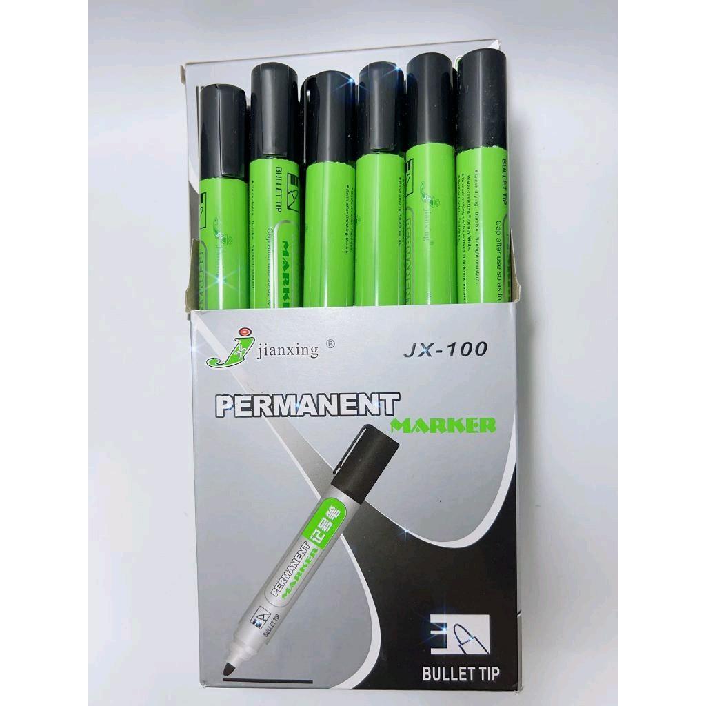 【COD Available】Jianxing Black Permanent Markers 12PK | Fine Tip, No Bleed, Quick-Dry | PH Climate Tested