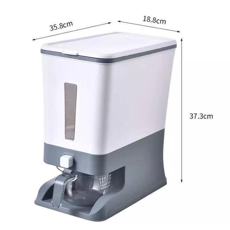Rice Dispenser Storage Automatic Graduated Plastic Sealed Rice Bucket Storage Box Grain Dispenser Box Japanese-Style Food Container Kitchen Moisture-Proof Rice Barrel Kitchen Decoration Big Sale