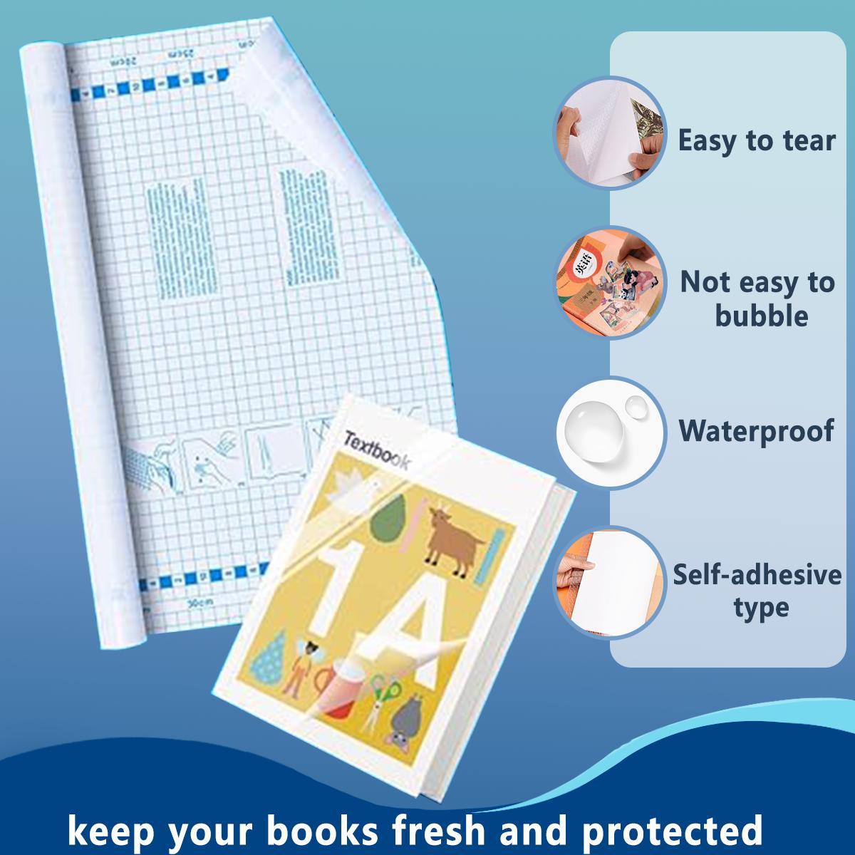 10/20/50/100片装自粘书皮保护膜 - 防水钻石纹封面膜（适用于笔记本、日记本、书籍）