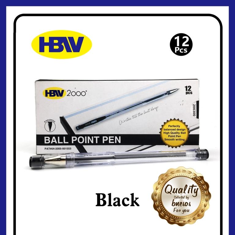 【12/50PCS】BNESOS HBW 2000 Ballpen ✨ 0.7mm Ultra-Smooth Writing | School & Office Approved | Black/Blue/Red | Long-Lasting Ink, Durable Design | Perfect for Students & Professionals
