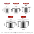 5-Piece Stainless Steel Cookware Set - Stock Pots with Lids | Induction Compatible, Even Heat Distribution | Professional Kitchen Pots