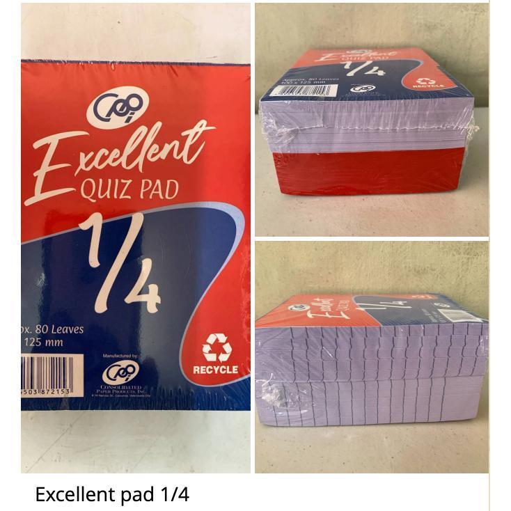 【10 Pads/Ream】Premium Quiz Pad Paper ✨ 80 Leaves per Pad | ½ Lengthwise & ½ Crosswise + ¼ Format | High-Quality, No Bleed Paper for School, Exams & Office Notes