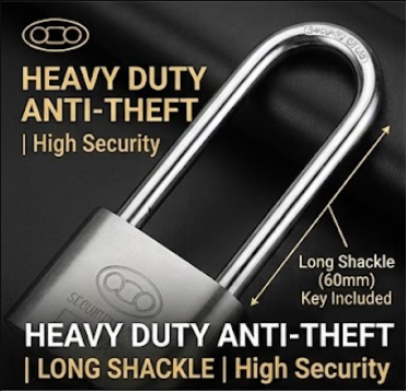 Heavy Duty Anti-Theft Padlock Long & Short Shackle (30/40/50/60mm)