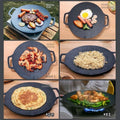BBQ Griddle Grill Pan Non-Stick Stainless Steel 34CM/38CM para sa Induction Cooker at ligtas sa uling na lutuan