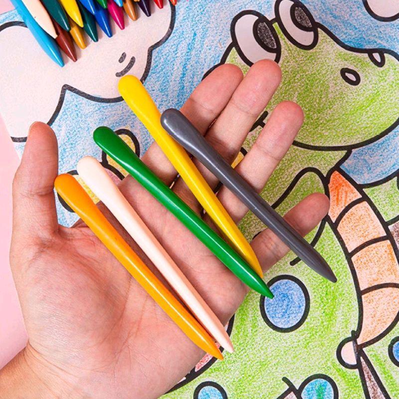 12/24/36 pcs Plastic Crayons for Kids - Washable, Non-Toxic, Safe Coloring - Di Nagdudumi sa Kamay (Not Dirty Hands) | Art Supplies