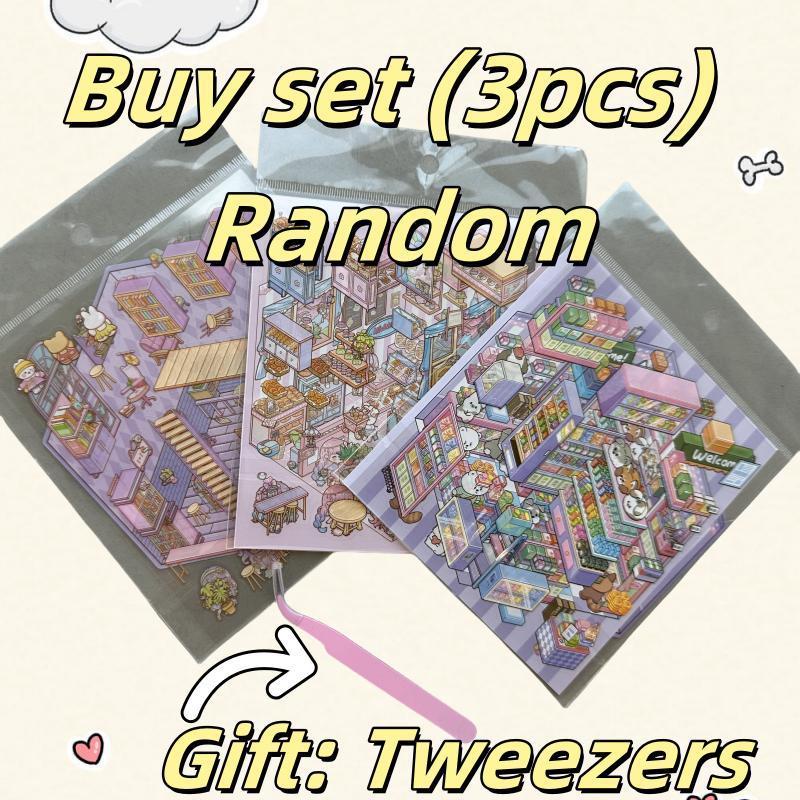 3D Cartoon Stickers Set - Cute Roastery & Canteen Style | Journal & Scrapbook Decor | Waterproof Vinyl Decals
