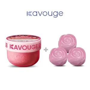 Kavouge Shower Salt Body Scrub - Exfoliating & Moisturizing with Sakura Blossom & Lavender Scents for Smooth Cleansing and Acne Prevention - Daily