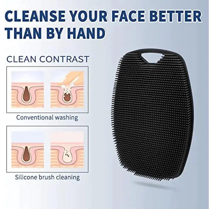 Silicone Bath Brush | Painless Bath Massage & Exfoliation Tool | Back Scrubber for Shower & Bath | Skin Care & Cleansing