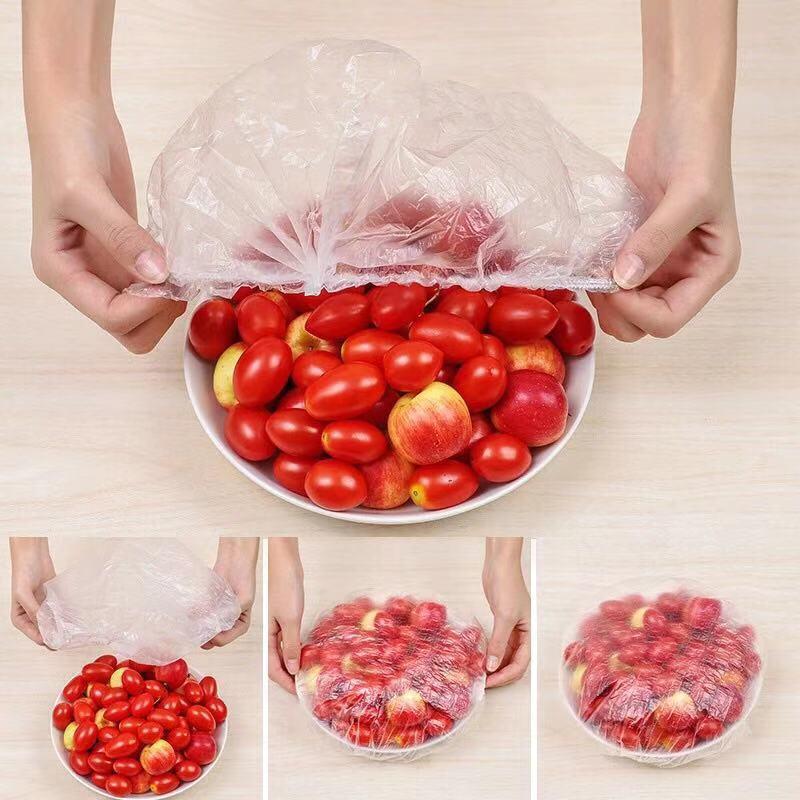 Disposable fresh-keeping Plastic Reusable Food Storage Covers Elastic Bowl Covers 100 Pcs