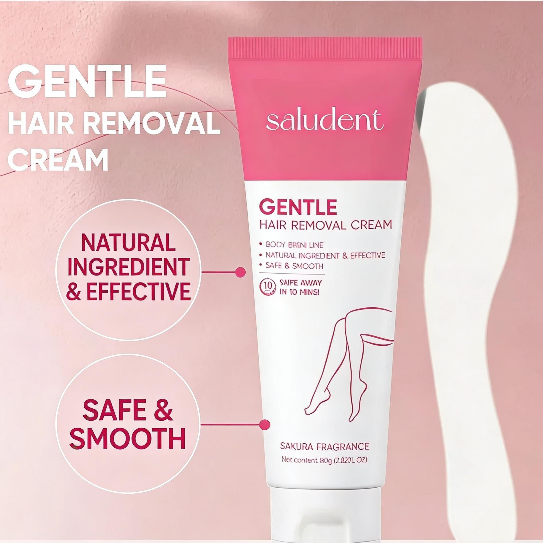 Saludent 2in1 Hair Removal & Aloe Vera Whitening Set (Hair Removal Cream + Whitening Gel) Painless Smooth Skin Brightening Best Seller PH Body Care Gentle Gentle