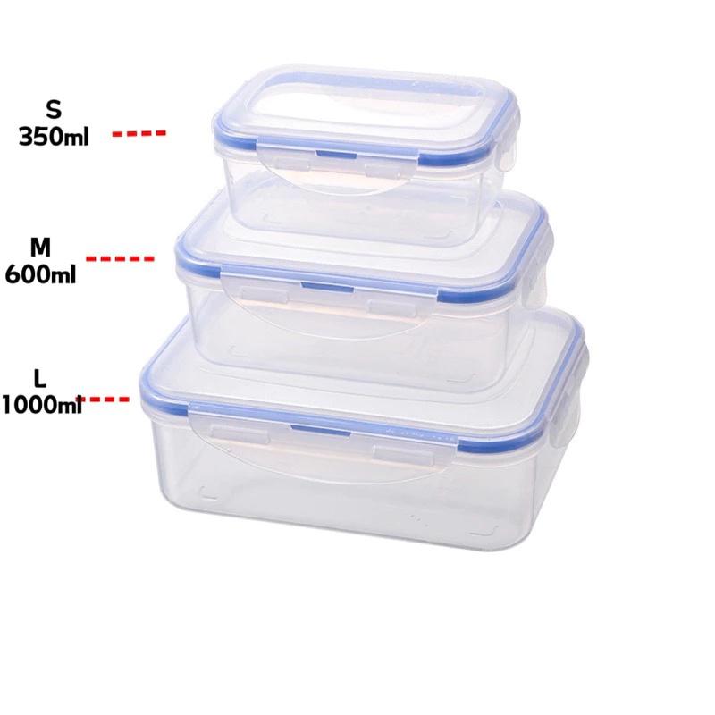 3-PCS Plastic Storage Containers for Food Lunch Bento Box Kids School Dinnerware Set