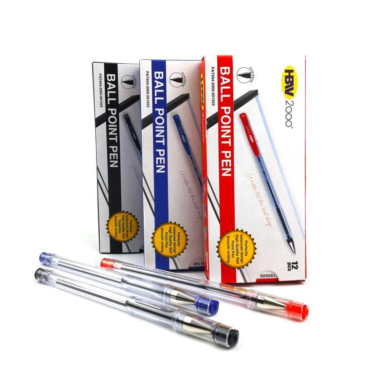 【12/50PCS】BNESOS HBW 2000 Ballpen ✨ 0.7mm Ultra-Smooth Writing | Aprubado para sa Paaralan at Opisina | Itim/Bughaw/Pula | Pangmatagalang Tinta, Matibay na Disenyo | Perpekto para sa mga Estudyante at Propesyonal