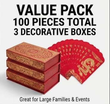 Angpao Red Money Pocket 100pcs BIG (3Box)