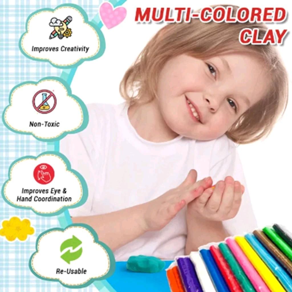 JOY Multi-Colored Clay Bar 12-Piece Set in 1-Pack - Non-toxic Reusable & Bright Colors