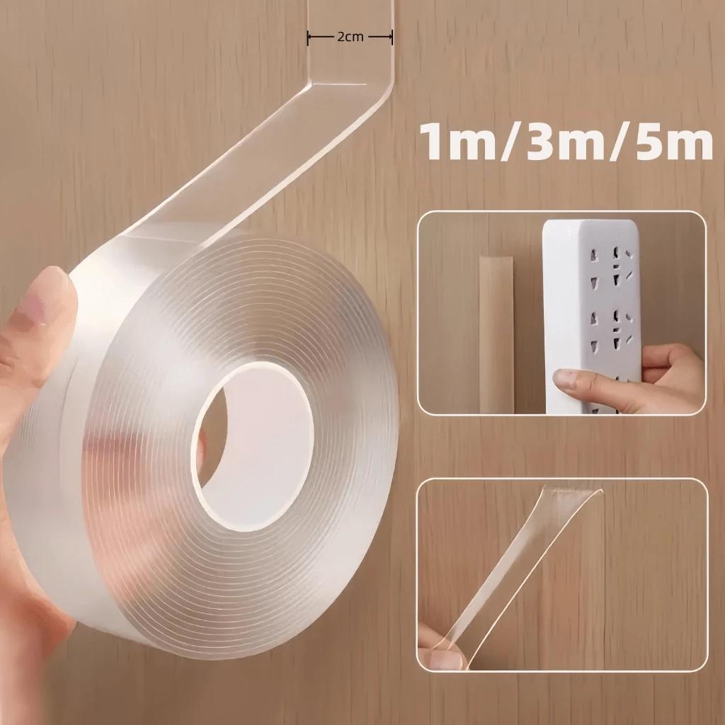 Nano Double-Sided Tape - 3M/5M Transparent, Reusable, Waterproof Adhesive for Home Use