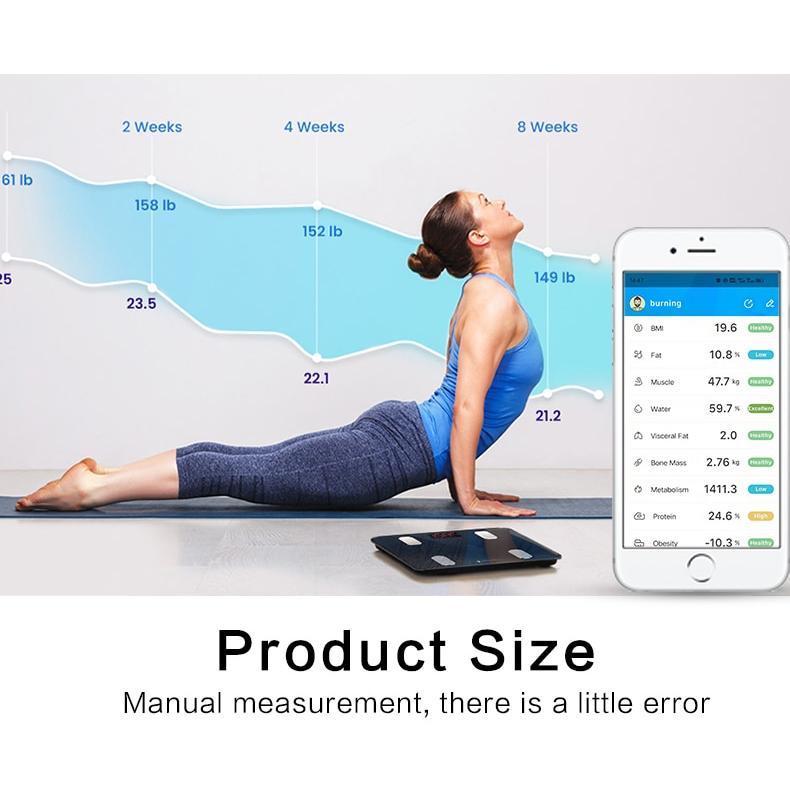 MELEDE  Digital Weighing Scale Human Body Fat Scale Analysis Electronic Smart USB Rechargeable Bathroom Health Monitor