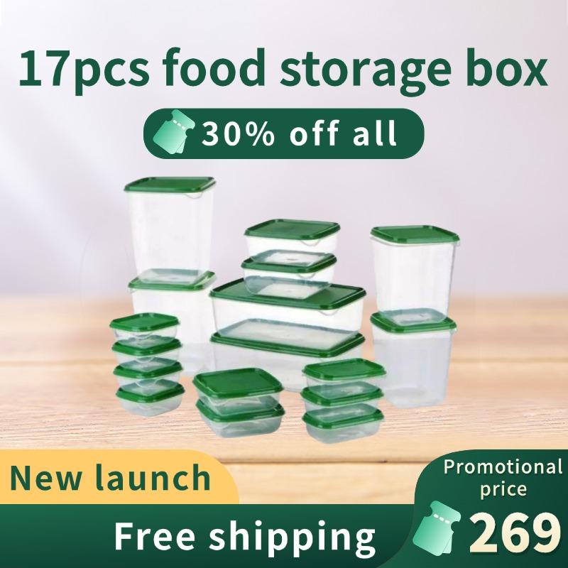 （17pcs/set） refrigerator kitchen plastic container food storage box