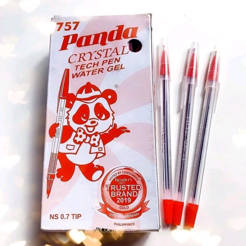 [COD] Original Panda 757 Crystal Water Gel Ballpen 0.7mm ✅ 25/12pcs per Box - Smooth Writing, Premium Quality for School & Office