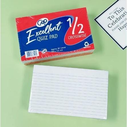 【10 Pads/Ream】Premium Quiz Pad Paper ✨ 80 Leaves per Pad | ½ Lengthwise & ½ Crosswise + ¼ Format | High-Quality, No Bleed Paper for School, Exams & Office Notes