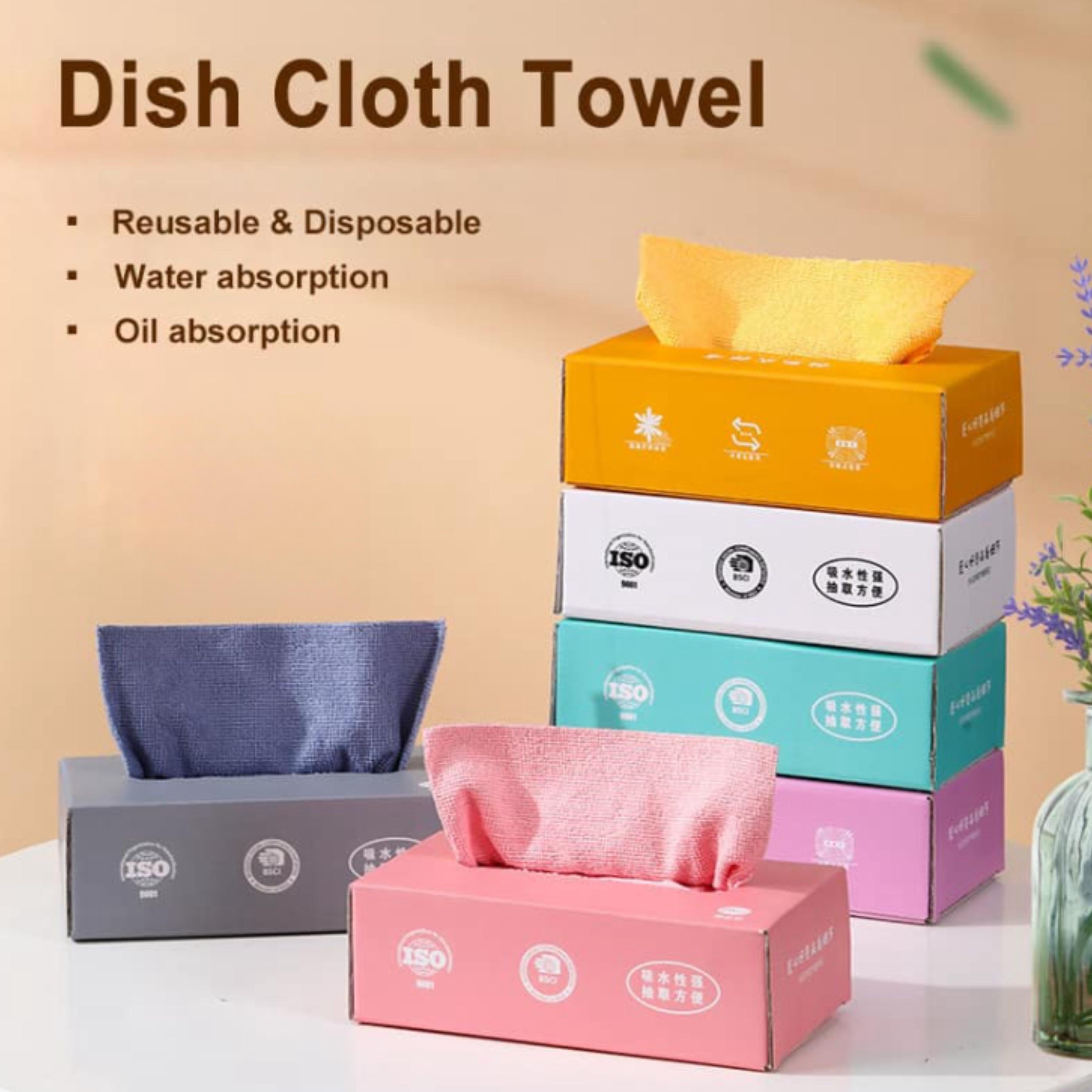 【Buy 1 Take 1】Kitchen Microfiber Towel With Box Extractable Household Reusable Super Absorbent Cleaning Dish Cloth Wash Cloth