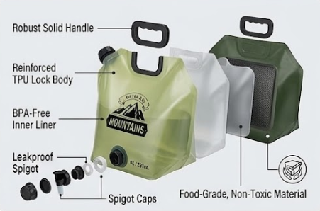 Foldable Water Bag Portable Collapsible Water Container