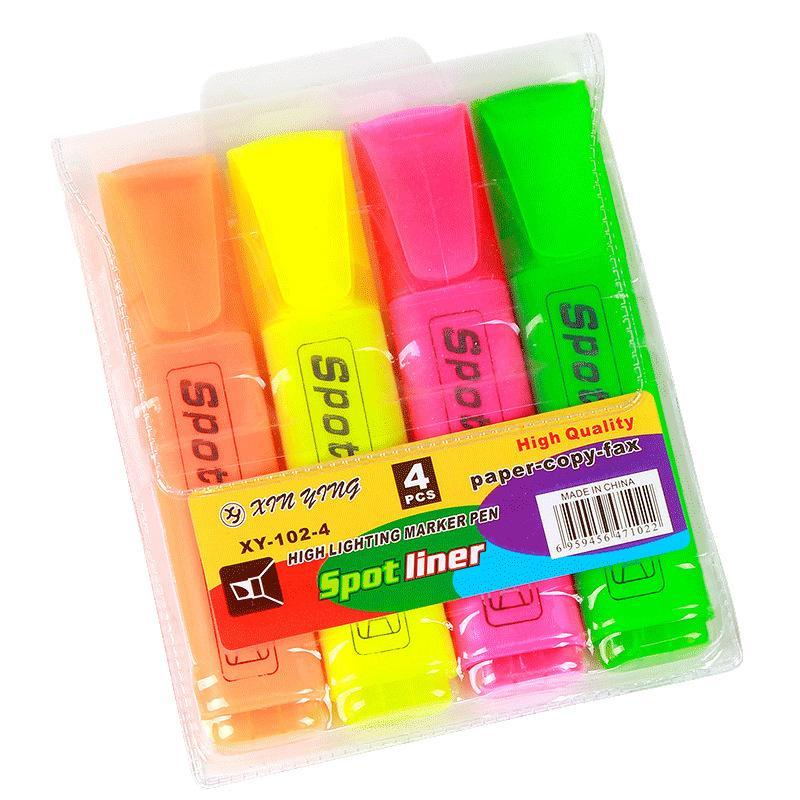 4-PCS Per Pack--3/6pack Set Highlighters Oblique Spotliner Text Marker Pens for Doodle School Office Supplies