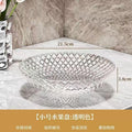 Diamond crystal grid glass fruit plate transparent