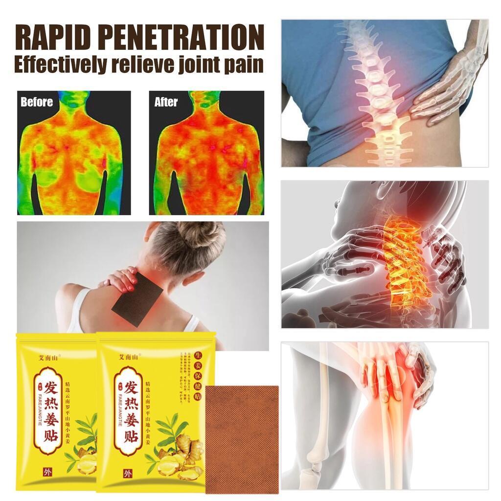 【COD】80 Piraso/Paket na Herbal Ginger Patch | Heat Therapy para sa Pananakit ng Tuhod, Leeg, Likod