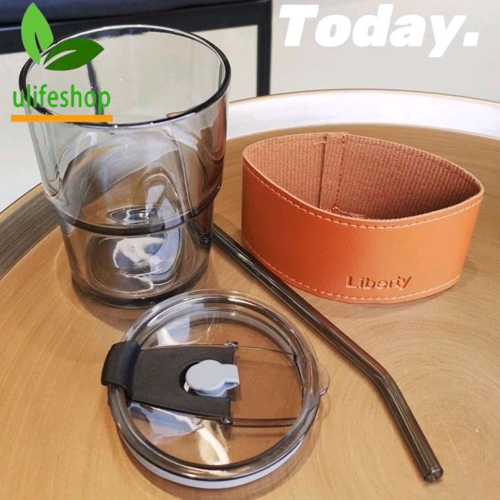 Glass Straw Cup Coffee Mug With Lid Tumbler Hot Cold Milktea Cup Water Blind box