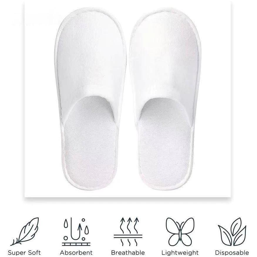 Terry-cloth na Bukas at Nakasarang Toe na Pang-hotel na Tsinelas, Pang-spa na Sapatos, Disposable na Portable na Pang-bahay na Tsinelas