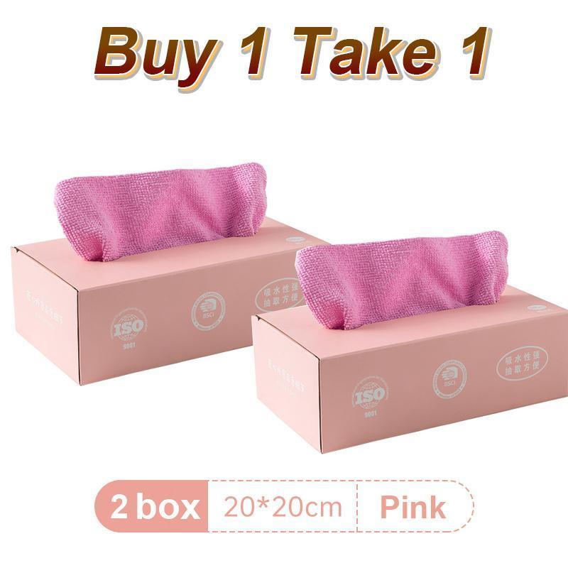 【Buy 1 Take 1】Kitchen Microfiber Towel With Box Extractable Household Reusable Super Absorbent Cleaning Dish Cloth Wash Cloth