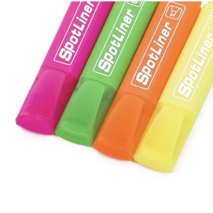 4-PCS Per Pack--3/6pack Set Highlighters Oblique Spotliner Text Marker Pens for Doodle School Office Supplies