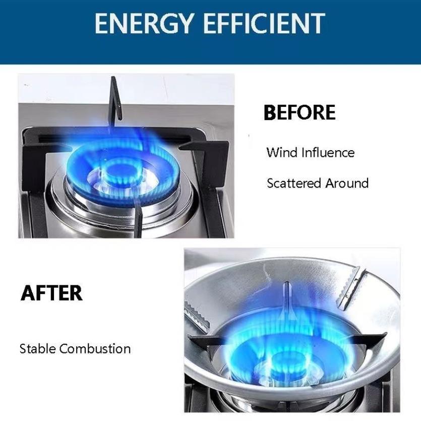 Energy Saving Gas Stove Cover Windproof Disk Windshield Bracket Universal Round 8 claws
