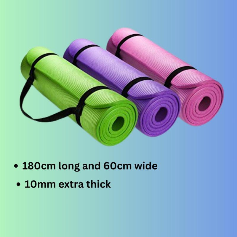 10MM/180×60 cm YOGA MAT Exercise PAD 10MM MAT(makapal)