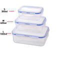 3-PCS Plastic Storage Containers for Food Lunch Bento Box Kids School Dinnerware Set