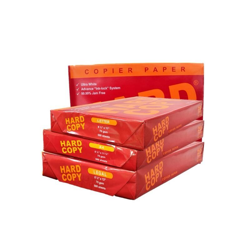 Hard Copy Bond Paper A4 Size 500 Sheets Ultra White 20/70 gsm para sa mga Copier at Inkjet Printer na Jam Free, Mataas na Kalidad ng Office Stationery