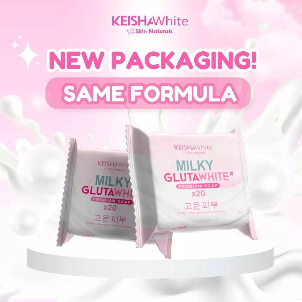 MILKY GLUTA WHITE X 20 EXTREME WHITENING SOAP For Woman Dark Spot, Scars, Pimple BY KEISHA