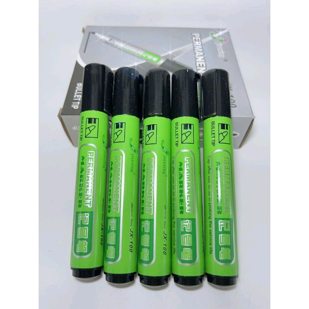 【COD Available】Jianxing Black Permanent Markers 12PK | Fine Tip, No Bleed, Quick-Dry | PH Climate Tested