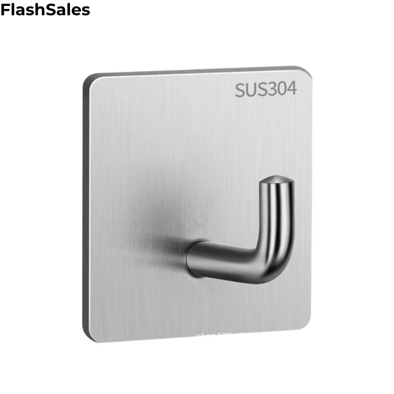 12-Pack Stainless Steel Wall Hooks - Heavy Duty Adhesive Hanging Hooks for Home