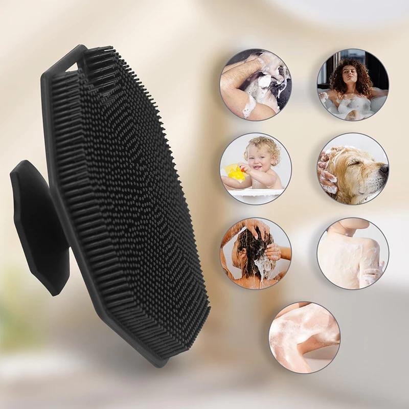Silicone Bath Brush | Painless Bath Massage & Exfoliation Tool | Back Scrubber for Shower & Bath | Skin Care & Cleansing